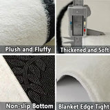 Fluffy Soft Bedside Rug Modern Style Carpets for Living Room Large Area Bedroom Decor Plaid Pattern Carpet Thick Plush Study Mat