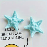 7pcs Geometric Starfish Shell Fish Dolphin Resin Fridge Magnets - Cute Ocean-Themed Decor for Kitchen, Office