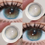 2pcs 14.5mm Big Diameter Colored Contacts Glossy High Moisture Half Yearly Lenses for Daily Wear 0.00D No Power