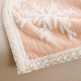 New Christmas Snowflake Fleece Blanket Double Layer Thick Warm Throws Blankets for Sofa Bed SpringAutumn Faux Wool Blanket