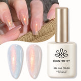 15ml Aurora Glitter Gel Nail Polish Iridescent Pearl Shimmer Effect Soak Off UV LED Manicure Varnishes