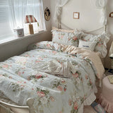 100% Cotton French pastoral style Bedding Set Soft Duvet Cover Bedclothes Bedspread Pillowcases Flat Sheets Comforter Sets