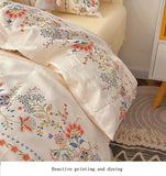 Luxury 100% Cotton Boho Pattern Printed Bedding Set Fashion Breathable Quilt Cover Sets Queen King Bed Linens for Summer Autumn
