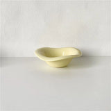 Ins Ceramic Saucer Korean Style Dessert Yogurt Oats Bowl Cream Color Fruit Salad Container Food Display Plate Kitchen Utensils