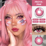 2pcs Cosplay White Mesh Lenses Anime Eye Color Lens Halloween Vampire Lenses Cosmetics Colorful Multicontacts Red Lens