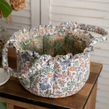 Pastoral Fabric Storage Basket Sundries Toys Cosmetics Storage Basket Home Decoration Cute Floral Underwear Storage Basket