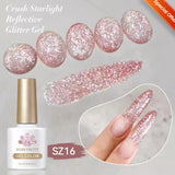 10ml Snow Glitter Gel Nail Polish Pink Milky White Jelly Sequins  Semi Permanent Nails Art Design Varnish Manicure