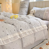 Huace  Pure Cotton Bedding Set Soft Skin-friendly Simple Sle Four Seasons Fre Feel Four Piece Bedroom Linen Duvet Cover