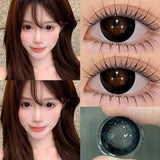 2Pcs Yearly Color Contact Lenses Soft Circular Beauty Pupil Lenses Gray Brown Eyes Black Makeup Blue Lens Fast Shipping