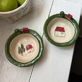 Cartoon Cute And Fun Tableware Kitchen Supplies Cartoon House Printing 3D Decoration Yogurt Breakfast Bowl Christmas Gift Plate