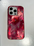 Korean INS Cranberry Red Gradient Floral Prints Fashionable Phone Case for iPhone 16 15 14 13 Pro Max Back Phone Cover Capa