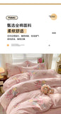 100% Cotton Bedding Set Soft Skin-friendly Four Piece Set Single Couple Flower Printed Comforter Duvet Cover Set for Adults Kids