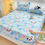 Purple Flower Bed Sheets Single/Queen/King Size Fitted Bed Sheet with Elastic Band drap de lit High Quality Mattress Cover 180