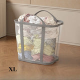 Foldable Mesh Laundry Basket Portable Storage Bag Space Saving Organizer for Clothes Home Travel Laundry Room Large Capacity