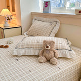 2pcs Pillowcase Quilted Pillow Cover Ruffles Pillowsham 48x74cm Pillow Case Skin-friendly Cushion Covers