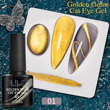 7.5ml Golden Gradient Cat Eye Nail Polish Gel Phototherapeutic Gel Soak Off Nail Magnetic Gel Polish Nail Art DlY