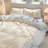 Huace  Pure Cotton Bedding Set Soft Skin-friendly Simple Sle Four Seasons Fre Feel Four Piece Bedroom Linen Duvet Cover