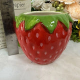 New ceramic cute strawberry cup ins style creative water cup milk mug household coffee cup breakfast