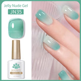 Transparen Gel Nail Polish Pink Jelly Nude Semi Transparent French Nail Camouflage UV Gel Varnish Soak Off Nail Art