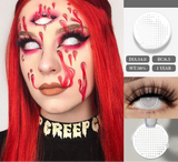 2pcs Cosplay White Mesh Lenses Anime Eye Color Lens Halloween Vampire Lenses Cosmetics Colorful Multicontacts Red Lens