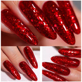 10ml Glitter Red Color Nail Gel Polish Semi-permanent Varnish Soak Off UV LED Nail Art Varnish For Salon & Home Winter