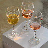 Colorful Goblet Glass Sparkling Gem Cocktail Champagne Cups Heat Resistant Champagne Coupes Wine Glass Wine Glass