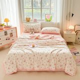 2025 new knitted printed aerobic knitted double yarn soybean summer quilt core summer washable quilt