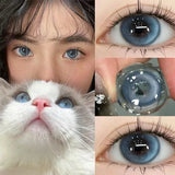 1 Pair High Quality Color Contact Lenses with Diopter Myopia Eyes graduated color Beauty Pupil Makeup Yearly