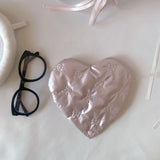 Glasses Pouch Bow Embossed Heart Pink PU Leather With Patterns Heart Shaped Eyewear Storage Case Bow Pouch Eyewear Accessory