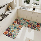 Light Luxury Simple Decorate Kitchen Carpet L-shaped Soft Mat Non-slip Oil-proof Waterproof PVC Easy To Clean Rug Ковер Tapis