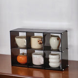 Multi-grid Tea Set Storage Rack Acrylic Floating Cup Rack Multi-layer Desktop Tea Cup Mug Coffee Cup Display Organizer Racks
