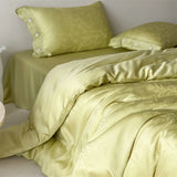 Lyocell Jacquard Soft Silky Cooling Bedding Set Single Double Queen King Duvet Cover Bed Sheet/Fitted Sheet Pillowcases 3/4Pcs