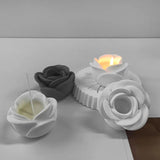 Flower Candlestick Silicone Mould Cement Plaster Rose Candle Holder Mold Candle Holder Molds Long Pole Candle For Artisan Gifts