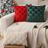 Christmas Pillow Covers 18 x 18 inch Set of 2 Dark Green Christmas Tree Pillow Covers Decorations Home Bedroom Sofa Decors