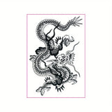 1pc Temporary Dragon Tattoo on The Arm, Back of The Hand, Shoulder, and Leg. Waterproof and Durable Dragon Tattoo Sticker
