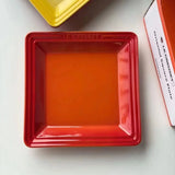 6 Inch 8 Inch Creative Ceramics Square Plate Dessert Western Food Plate Fruit Dim Sum Plate House Solid Color Tableware