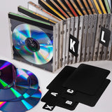 26 Pcs A-Z Lettered CD/DVD/Record Dividers Bookshelf Label Identification Card Index Cards for Music Albums Equipment Organizer