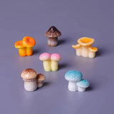 6/12 Pack Simulated Small Mushroom Resin Pendant DIY Handcrafted Jewelry Accessories for Keychain Desktop Ornaments Making