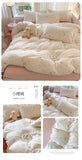 Knitted Class A Bedding Set Floral Style Bed Linen Set Soft Double Yarn Four-Piece Set Quilt Cover Set Bed Sheets Gift for Home