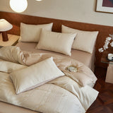 Heavy‑Weave 3D Jacquard Egyptian Cotton Bedding Sets Bed Linens Duvet Cover Set Underwear Solid Color
