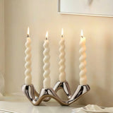Ceramic Candelabra,Luxury Golden Candlestick Holder For Dinner Table Centerpiece,Christmas Hotel Wedding Home Decoration 3 Color