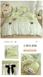 Luxury Princess Bedding Sets Princess Style Fashion 4Pcs Duvet Cover Bed Sheet Pillowcase Lace Ruffles Bed Skirt Bedroom Decor