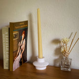 Pleated Gypsum Candle Holder Handmade Taper Candle Stand Modern Minimalist Home Decor Altar Wedding Holiday Table Centerpiece
