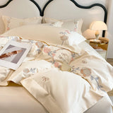 4pcs/set Grade Class A 200s Long-staple Pure Cotton High-grade 100% Cotton Embroidery Quilt Cover Pillowcases and Bedding Set