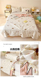 Washed Cotton Printed Summer Quilt Air Conditioner Thin Quilt Machine Washable Lightweight Single Double Bedding Soft Breathable