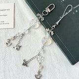 Laser Heart rocking horse Beaded Charm Phone Pendant Crystal Wristband Keychain Bracelet Lanyard Cord