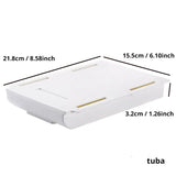 White Self Adhesive Under Desk Drawer Storage Box Hidden Makeup Pencil Tray Organizer Stick On Stand for Vanity Desk Home Office