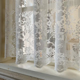 Rural White Gauze Lace Curtain Install Velcro Curtains Without Punching Holes Bay Window Kitchen French Window Balcony Screen