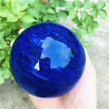 5-10cm Natural Rare Blue Smelting Stone Quartz Crystal Ball Home Decoration Natural Stone Cutting and Polishing Wood Bracket