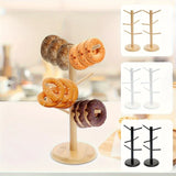 2/4pcs Wooden Pretzel Holders Like Trees for Cups Hair Additions Bracelets with 6 Hanger Mug Rack Table Display Stand Decorative